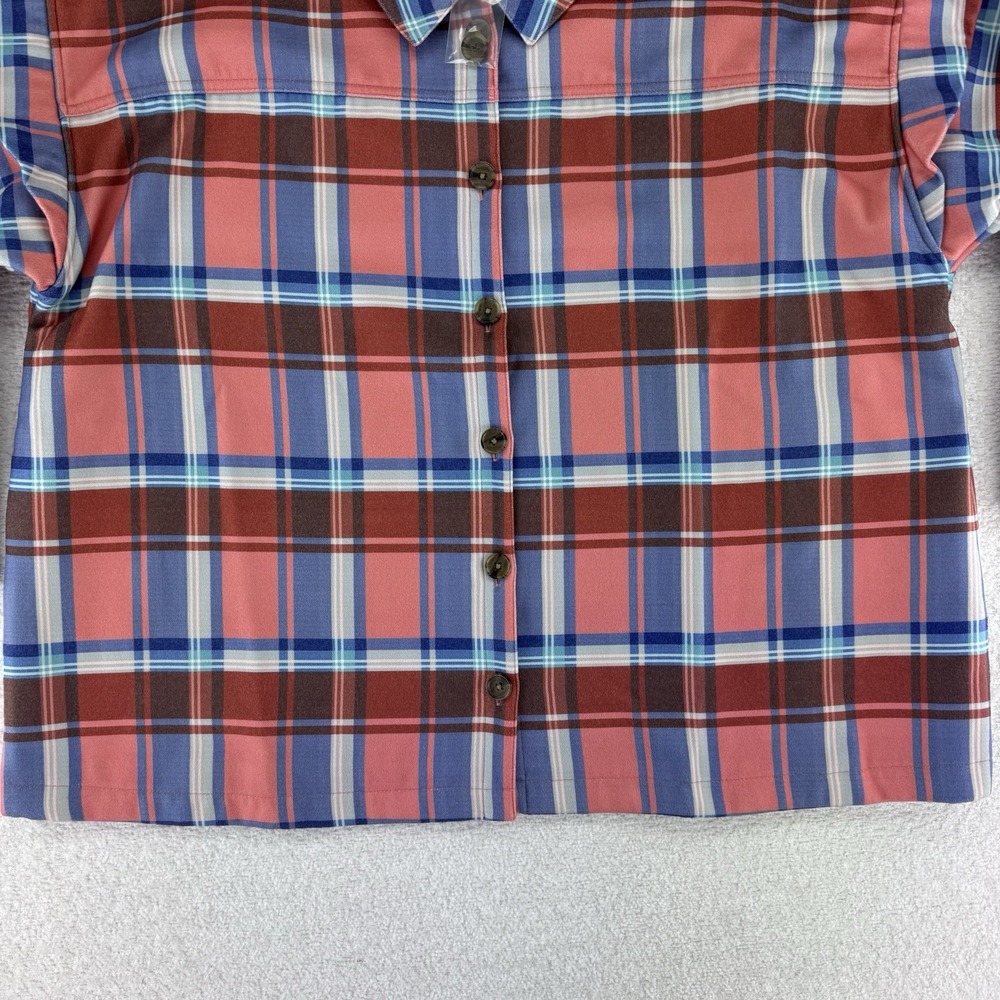 Candace Cameron Bure Ruffle Sleeve Shirt Jacket Shacket 2X Blossom Plaid - Picture 4 of 11